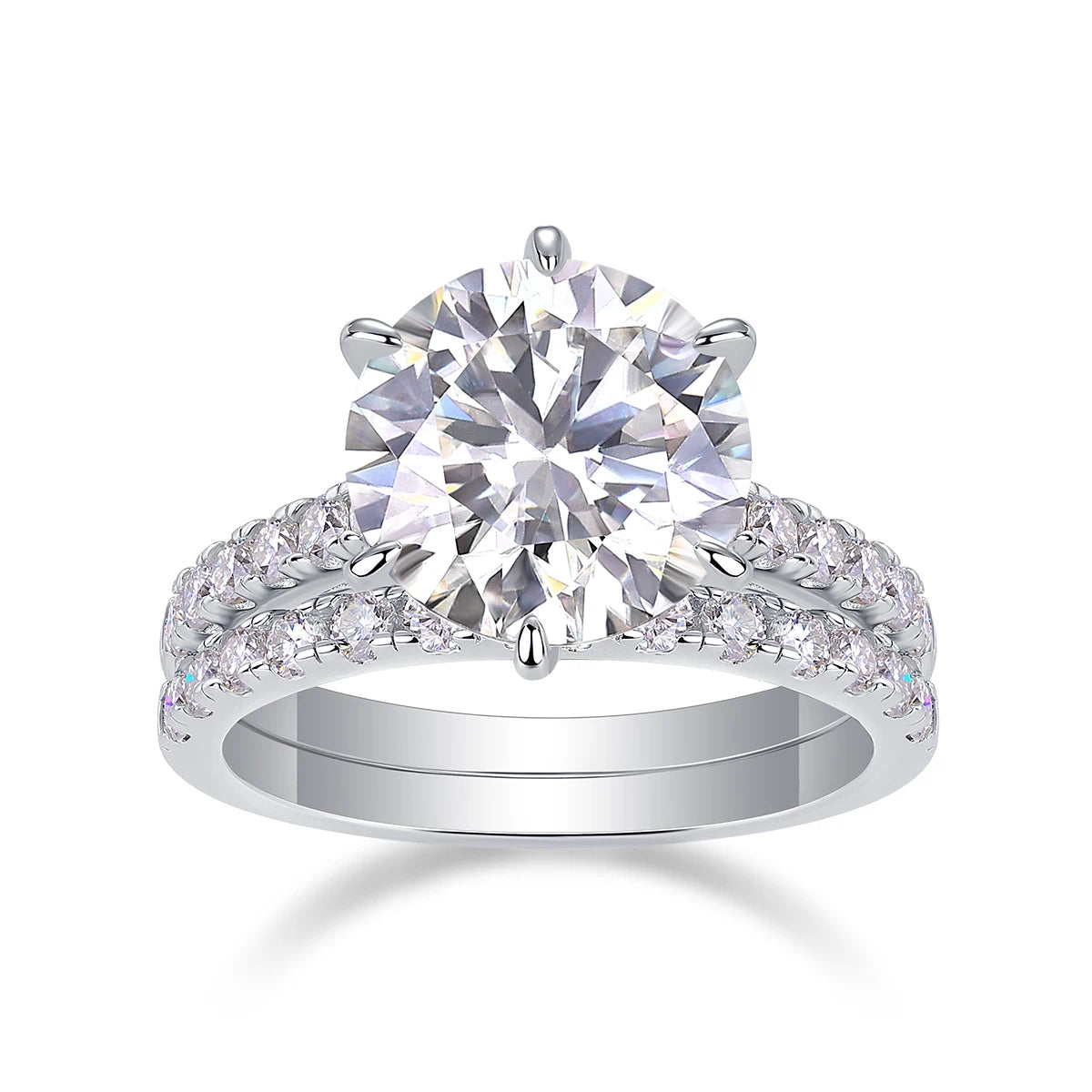 Starlit Duet” Moissanite Ring – Dazzling Double Halo, 925 Silver, Romantic Promise
