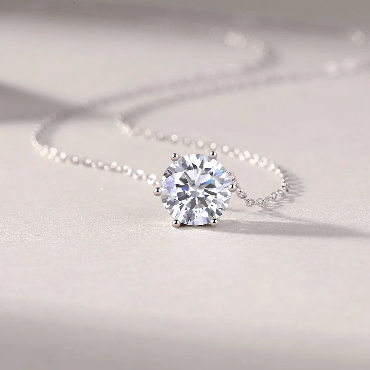 Afternoon Rose Moissanite Pendant – Sparkling Elegant Necklace