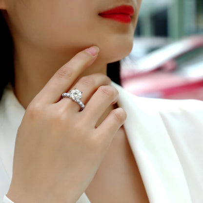 Lucky Goddess Moissanite Crown Ring – Six-Prong Elegance, Sparkling Love