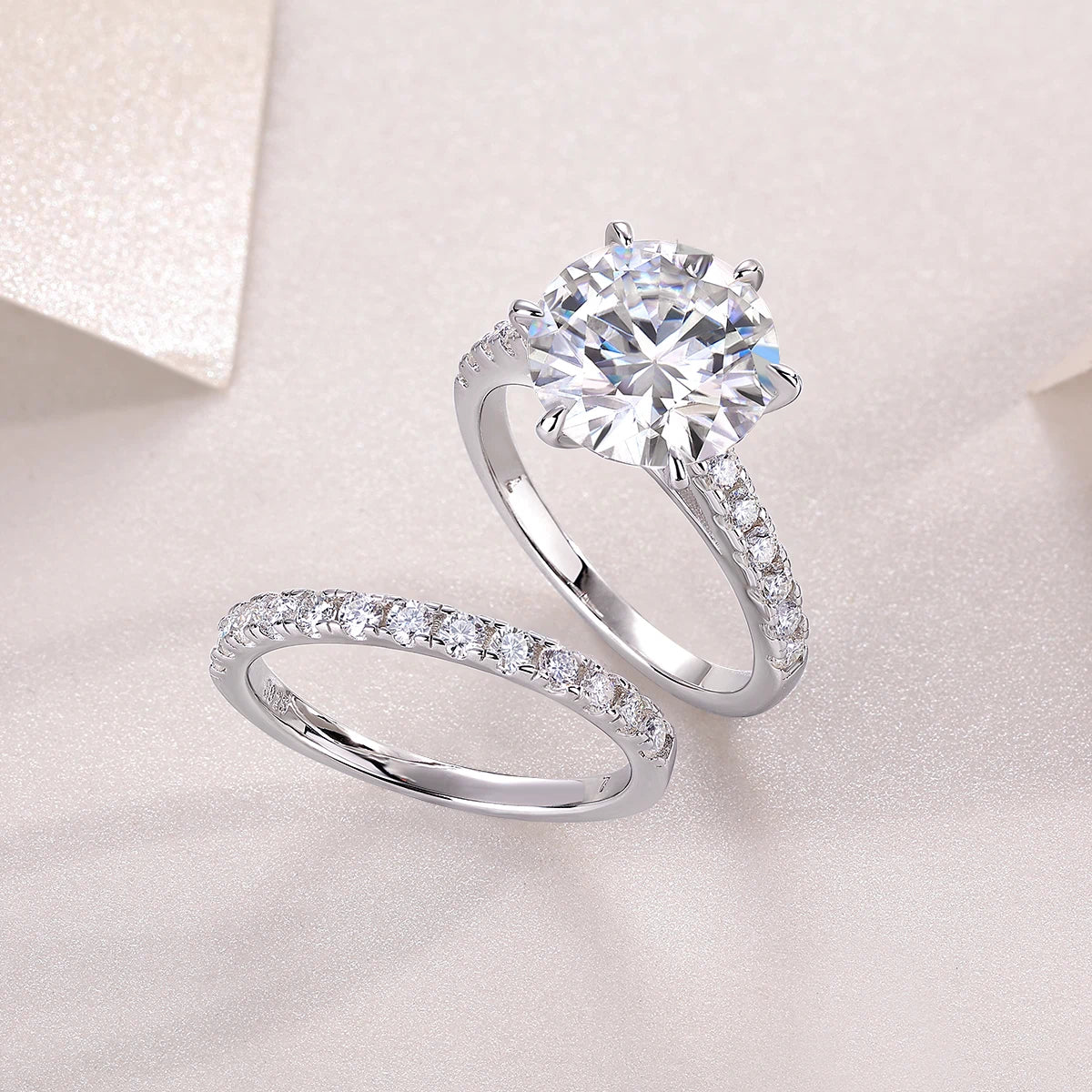 Starlit Duet” Moissanite Ring – Dazzling Double Halo, 925 Silver, Romantic Promise
