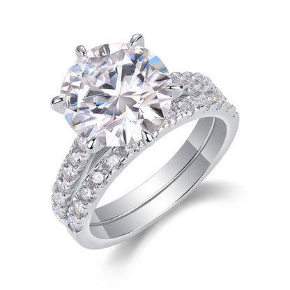 Starlit Duet” Moissanite Ring – Dazzling Double Halo, 925 Silver, Romantic Promise