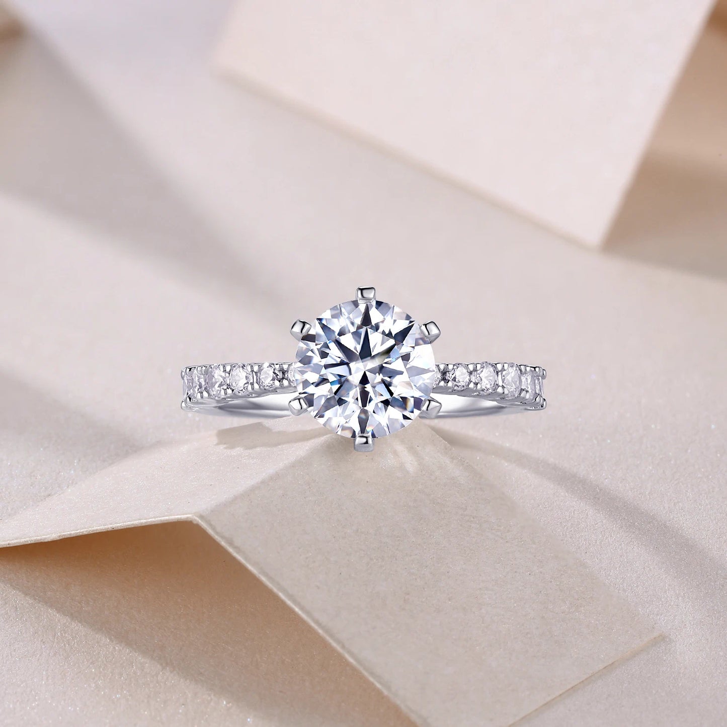 Goddess’s Fortune Moissanite Ring – Dazzling Star-like Brilliance, Elegant & Timeless Jewelry