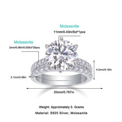 Starlit Duet” Moissanite Ring – Dazzling Double Halo, 925 Silver, Romantic Promise