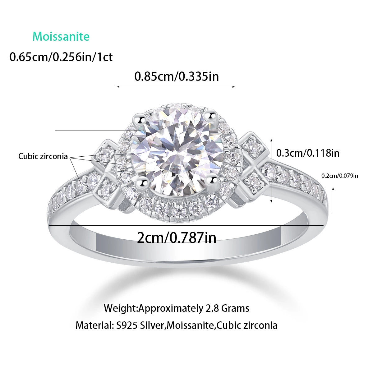 Lighthouse Moissanite Ring – Sparkling Starry Elegance for Women, Romantic Comfort Fit