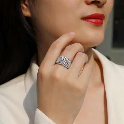 Ballet of Time Moissanite Ring | Sterling Silver Elegance