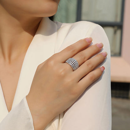 Ballet of Time Moissanite Ring | Sterling Silver Elegance