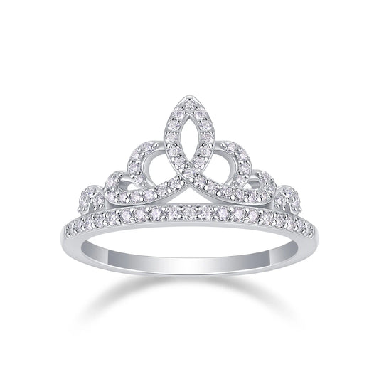 Summer Romance Moissanite Crown Ring – Elegant & Dazzling Design