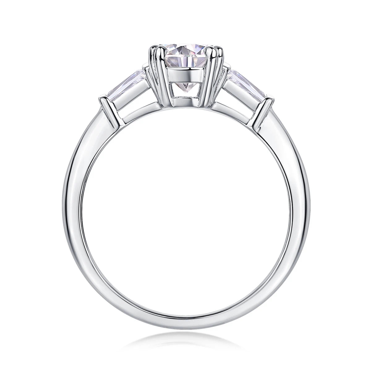 Moissanite Ring – Chic Fusion of Round & T-Cut Stones, Dazzling Brilliance for Your Finger