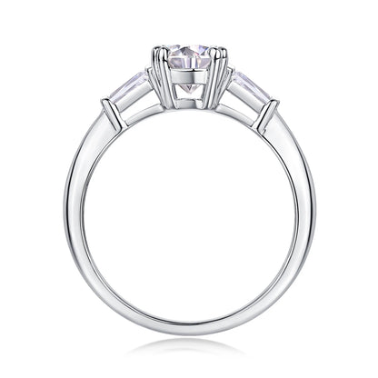 Moissanite Ring – Chic Fusion of Round & T-Cut Stones, Dazzling Brilliance for Your Finger