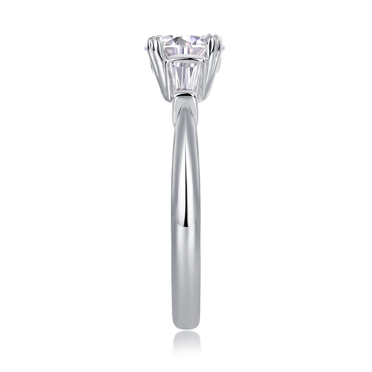 Moissanite Ring – Chic Fusion of Round & T-Cut Stones, Dazzling Brilliance for Your Finger