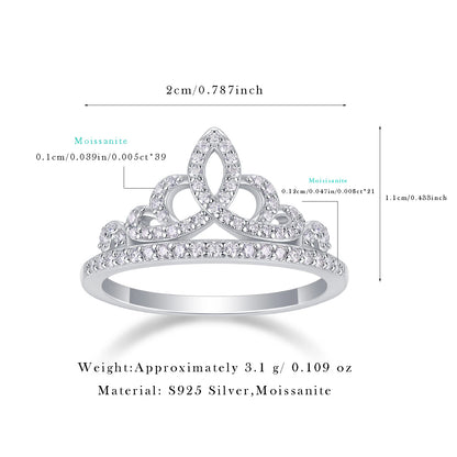 Summer Romance Moissanite Crown Ring – Elegant & Dazzling Design