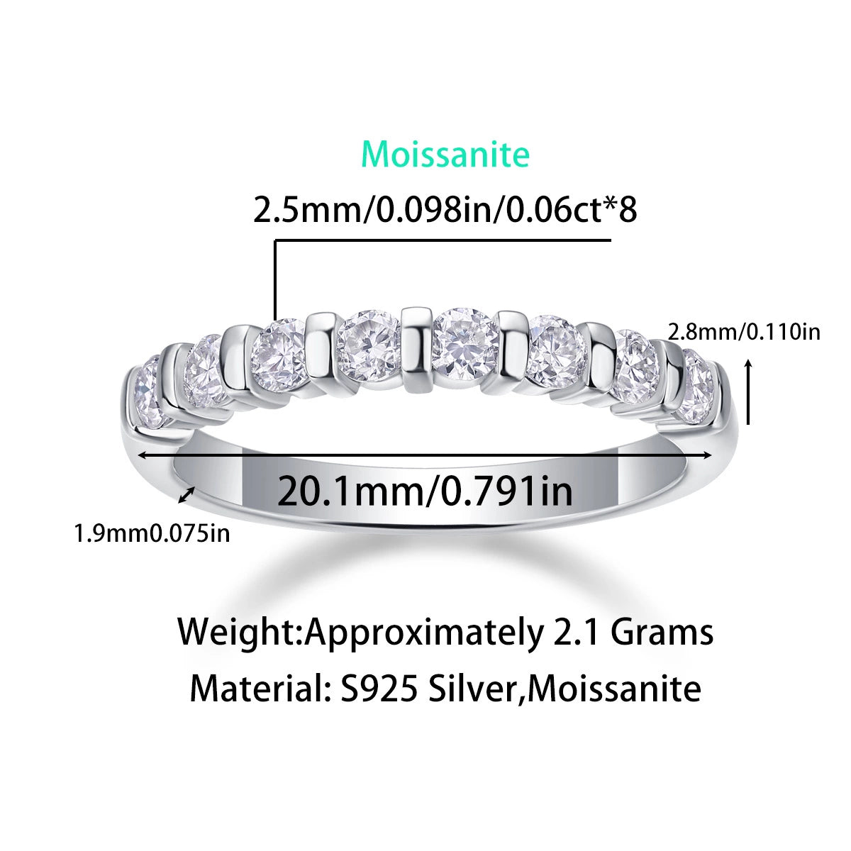 Resonance of Love Moissanite Ring – Dazzling 8-Stone Fashionable Elegance