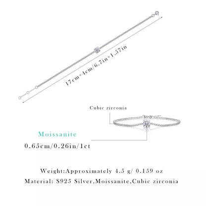Moissanite Sparkle Bracelet – Elegant Round-Cut Diamond Look