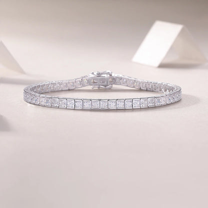 Moissanite Time Tunnel Bracelet – Elegant Minimalist Jewelry