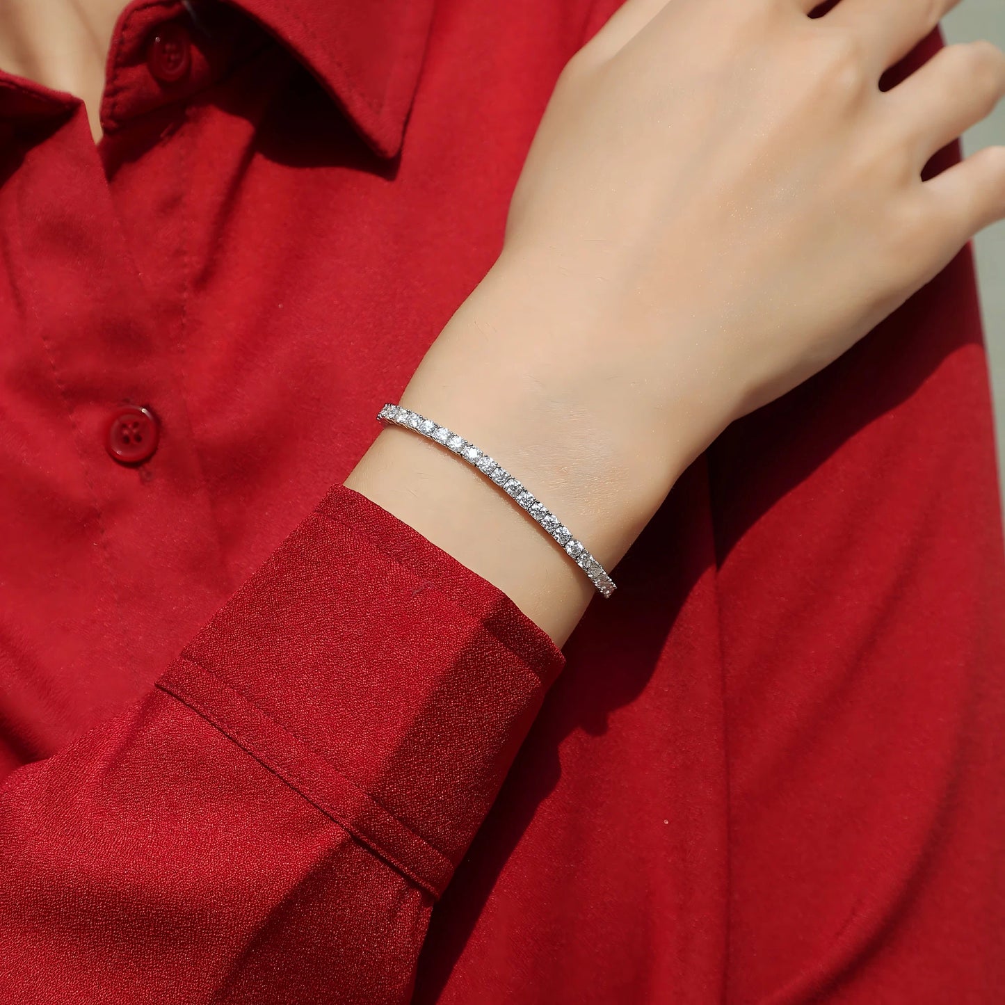 Moissanite Classic Full Pave Bracelet – Elegant & Timeless