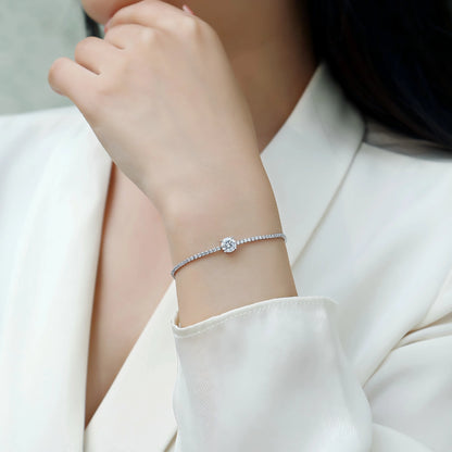 Moissanite Cube Bracelet – Geometric Elegance & Timeless Sparkle