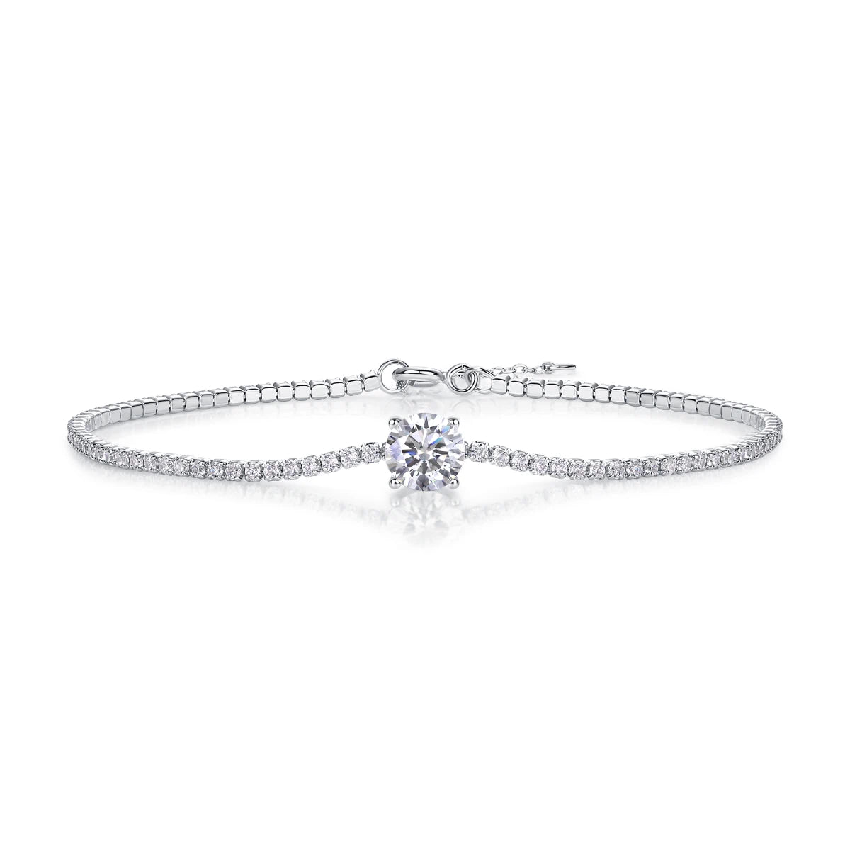 Moissanite Cube Bracelet – Geometric Elegance & Timeless Sparkle