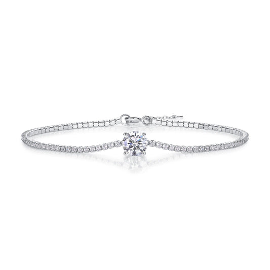 Moissanite Cube Bracelet – Geometric Elegance & Timeless Sparkle