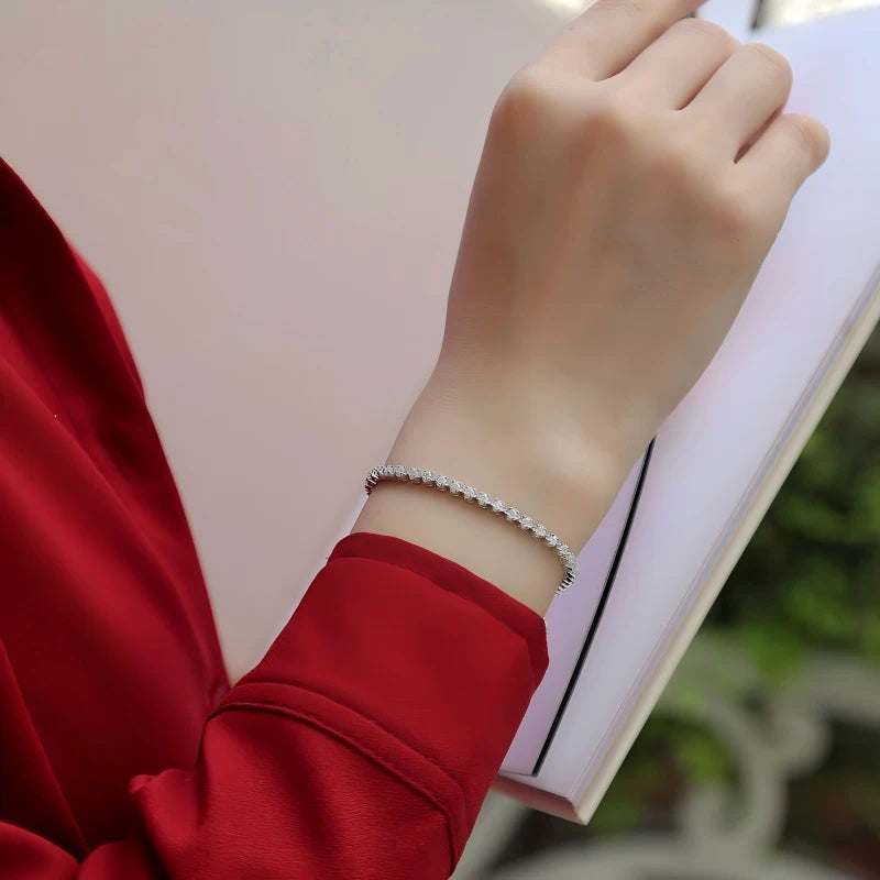 Moissanite Starry Sky Bracelet – Elegant & Sparkling. Length:16.5cm/6.5in