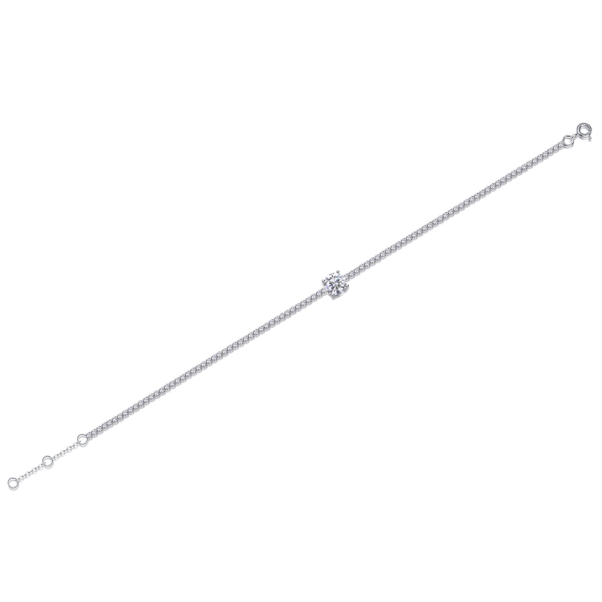 Moissanite Sparkle Bracelet – Elegant Round-Cut Diamond Look