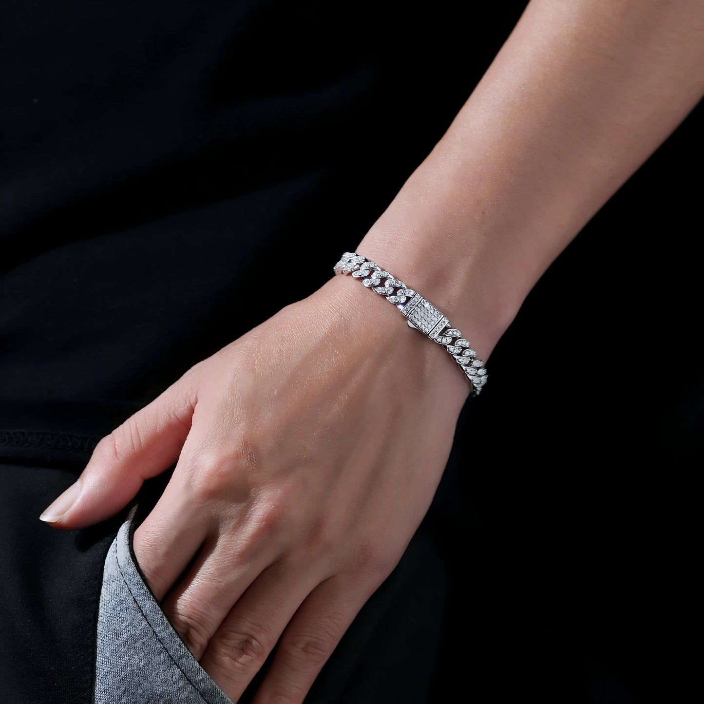 Moissanite Faith Light Bracelet – Modern Men's Cuban Link