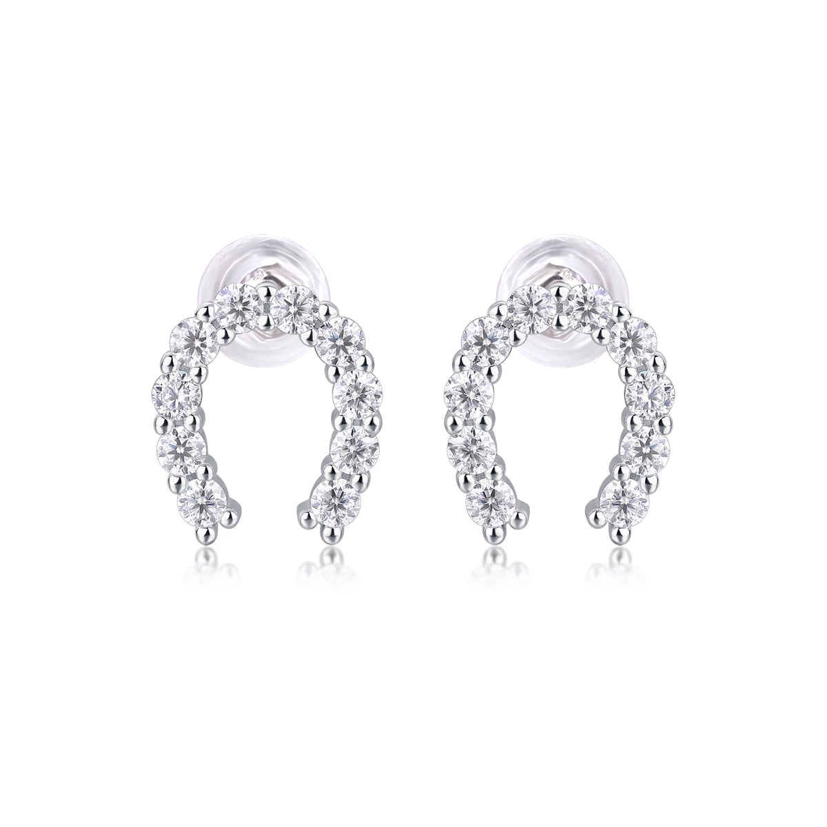 Moissanite Happiness Stud Earrings – Elegant Everyday Sparkle