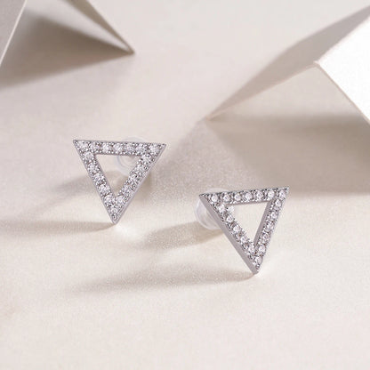Unique Triangle Moissanite Stud Earrings – Minimalist & Chic