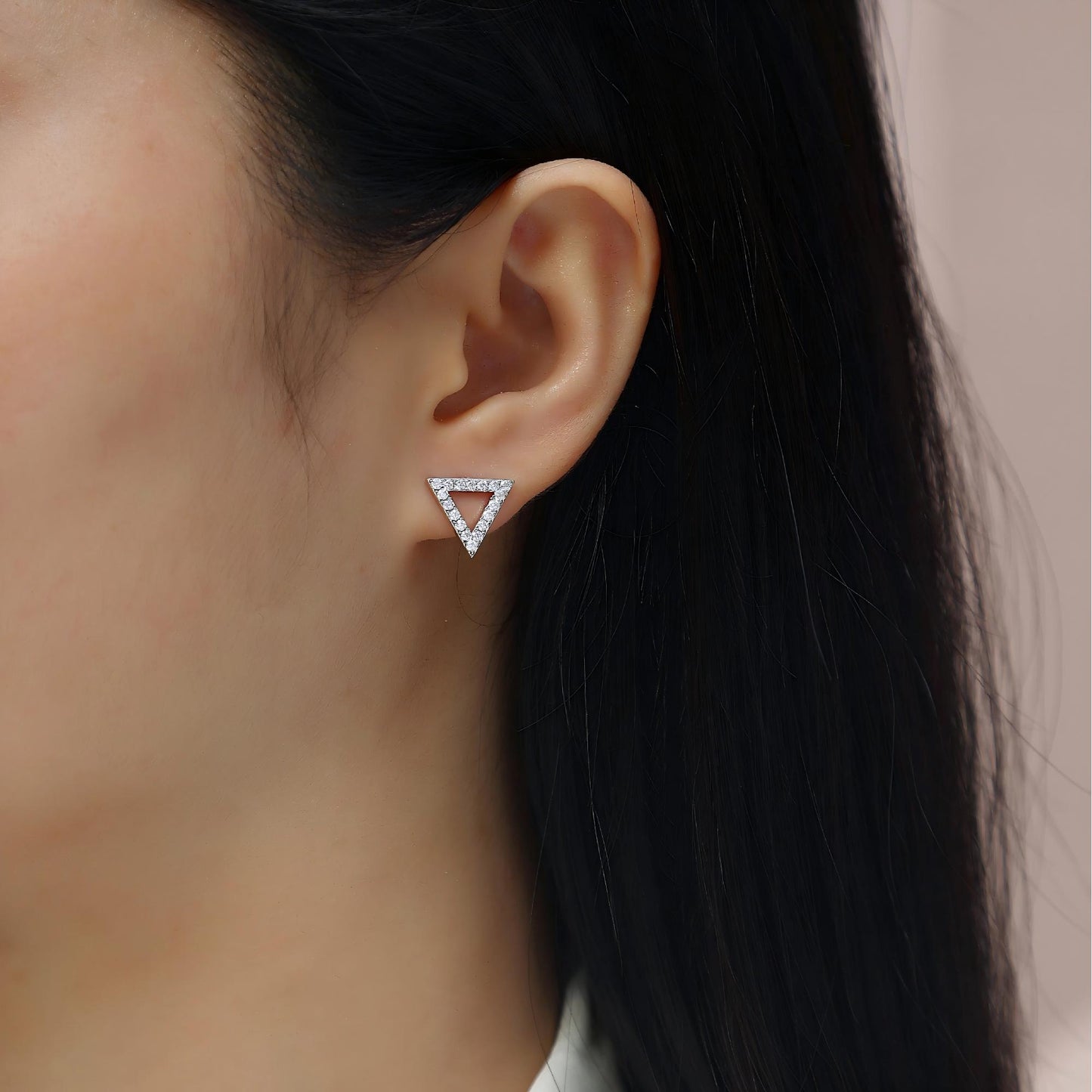 Unique Triangle Moissanite Stud Earrings – Minimalist & Chic