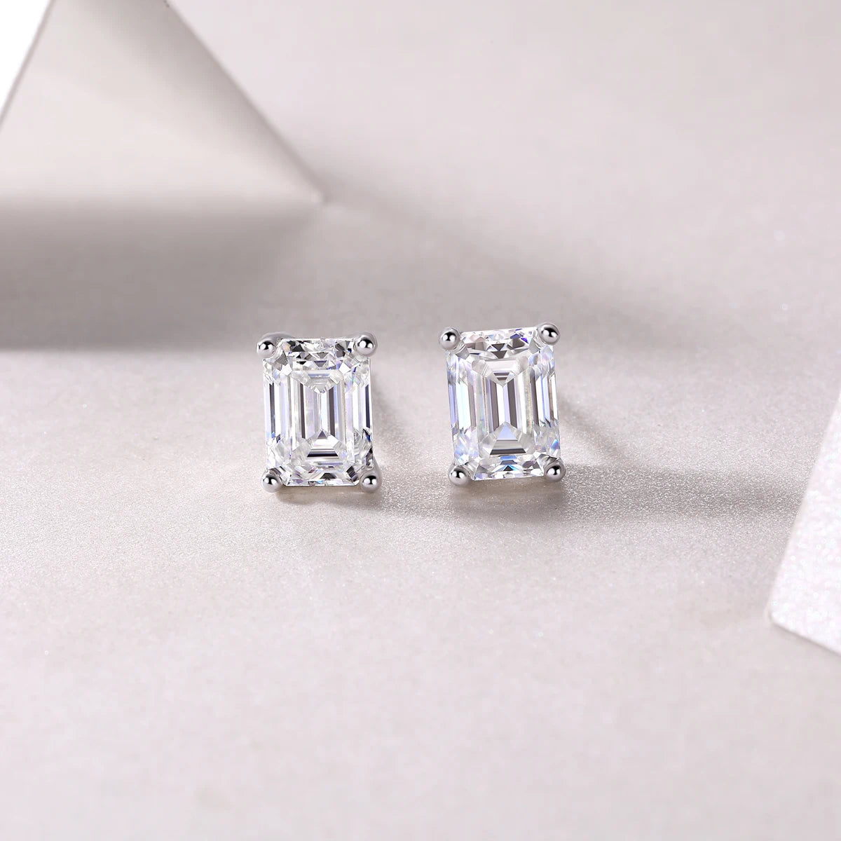 Moissanite Stud Earrings – Classic 4-Prong Sparkle