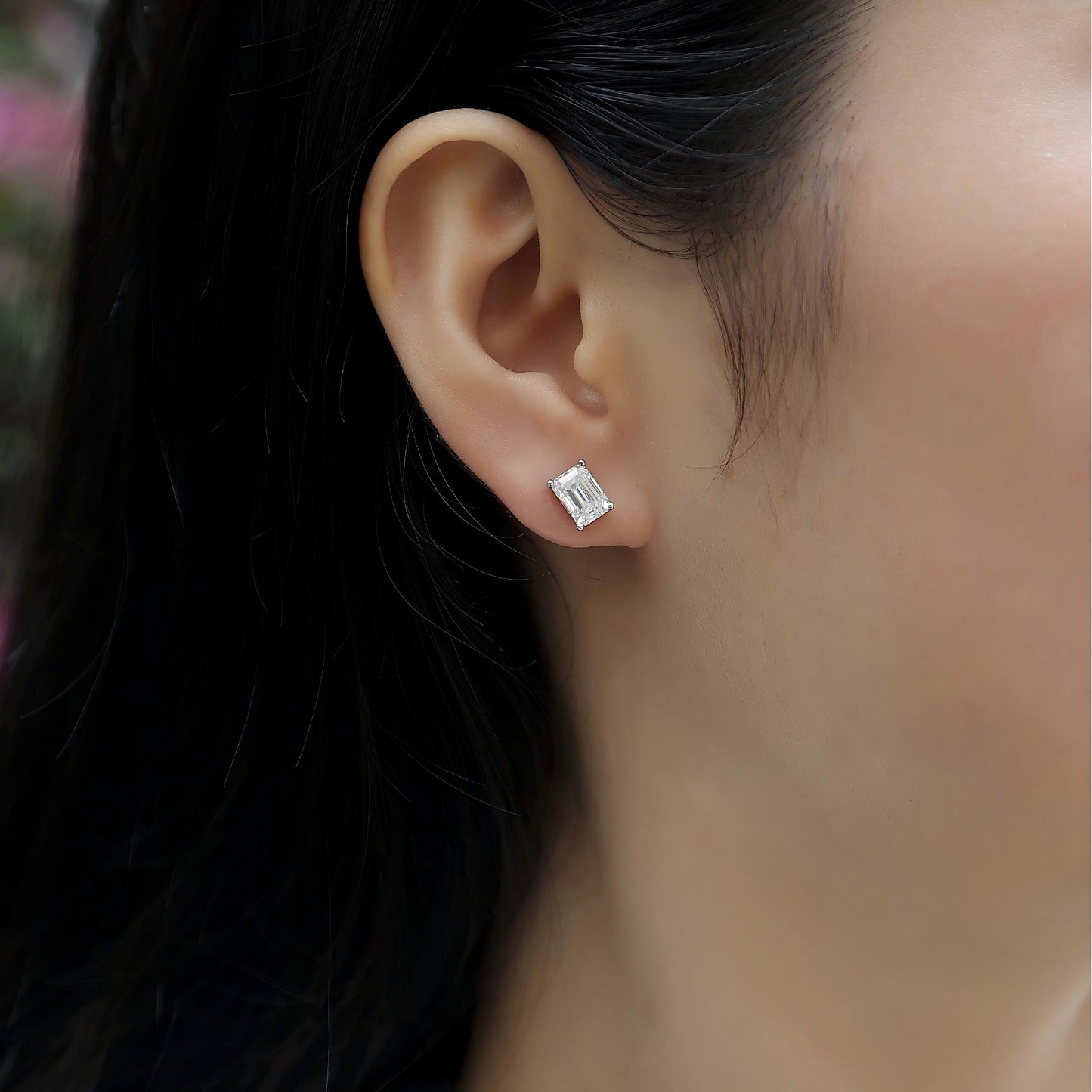 Moissanite Stud Earrings – Classic 4-Prong Sparkle