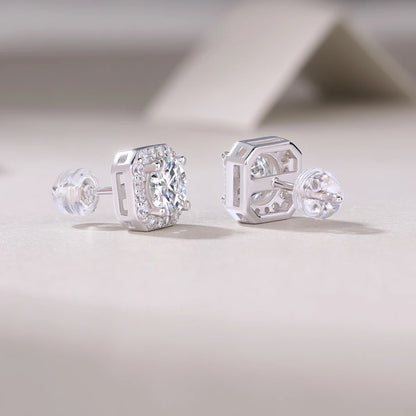 Heart Rose 1ct Moissanite Stud Earrings – Sparkle Elegance