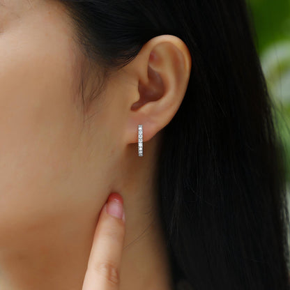 Modern Guide Moissanite Stud Earrings – Elegant Half-Hoop Design