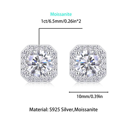 Heart Rose 1ct Moissanite Stud Earrings – Sparkle Elegance