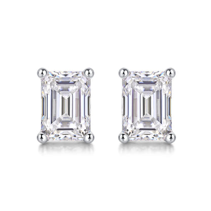 Moissanite Stud Earrings – Classic 4-Prong Sparkle