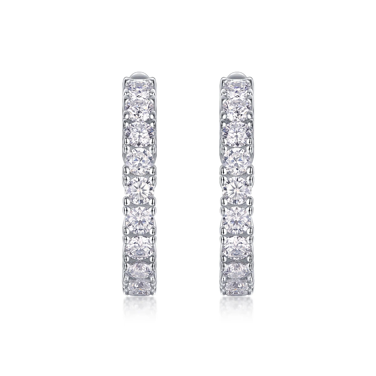 Modern Guide Moissanite Stud Earrings – Elegant Half-Hoop Design