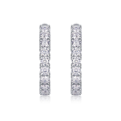 Modern Guide Moissanite Stud Earrings – Elegant Half-Hoop Design