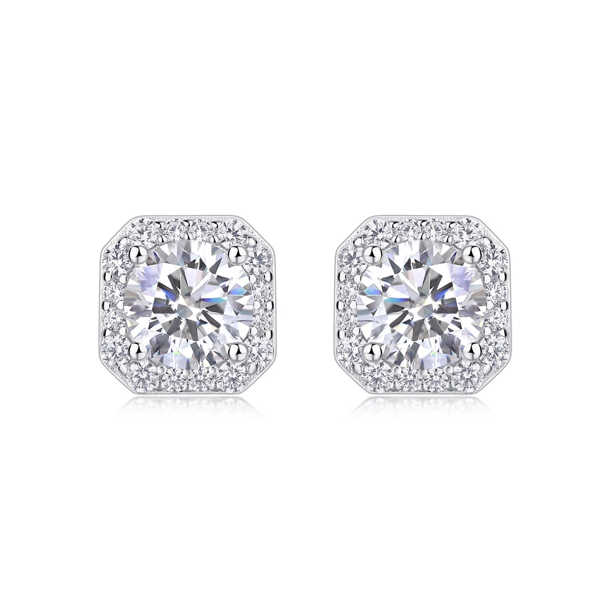 Heart Rose 1ct Moissanite Stud Earrings – Sparkle Elegance