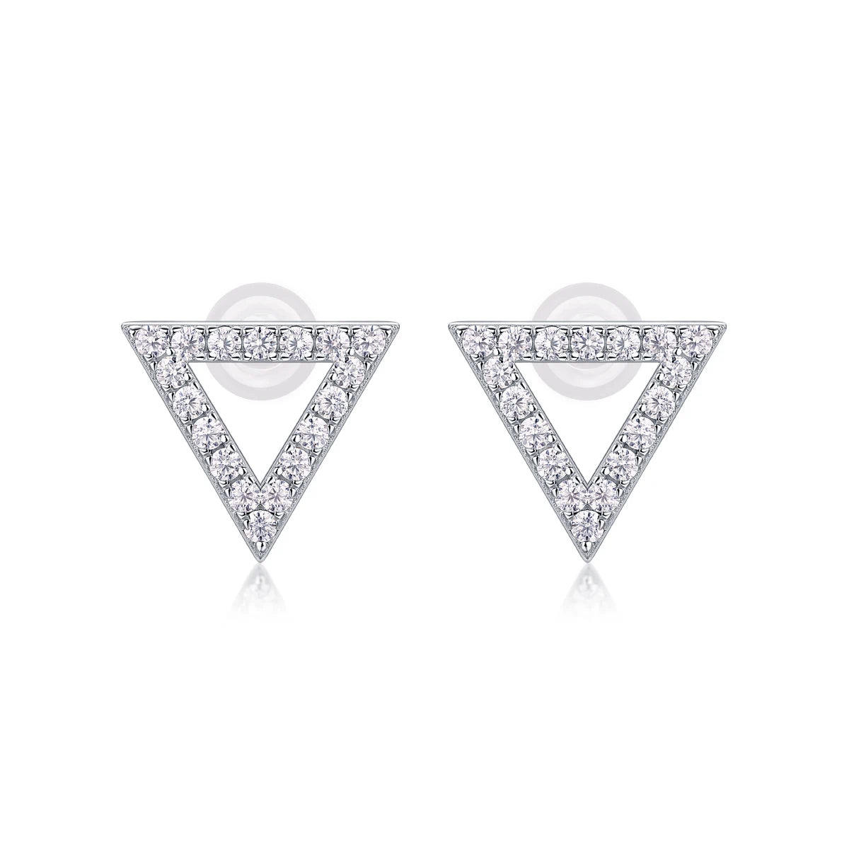 Unique Triangle Moissanite Stud Earrings – Minimalist & Chic