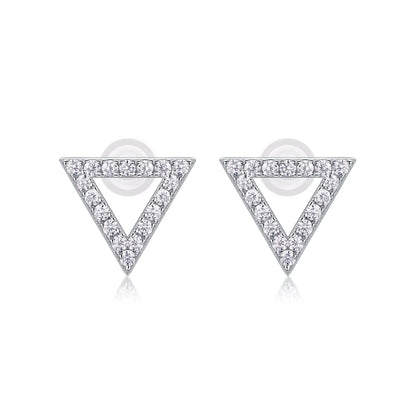 Unique Triangle Moissanite Stud Earrings – Minimalist & Chic