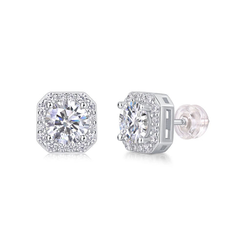 Heart Rose 1ct Moissanite Stud Earrings – Sparkle Elegance