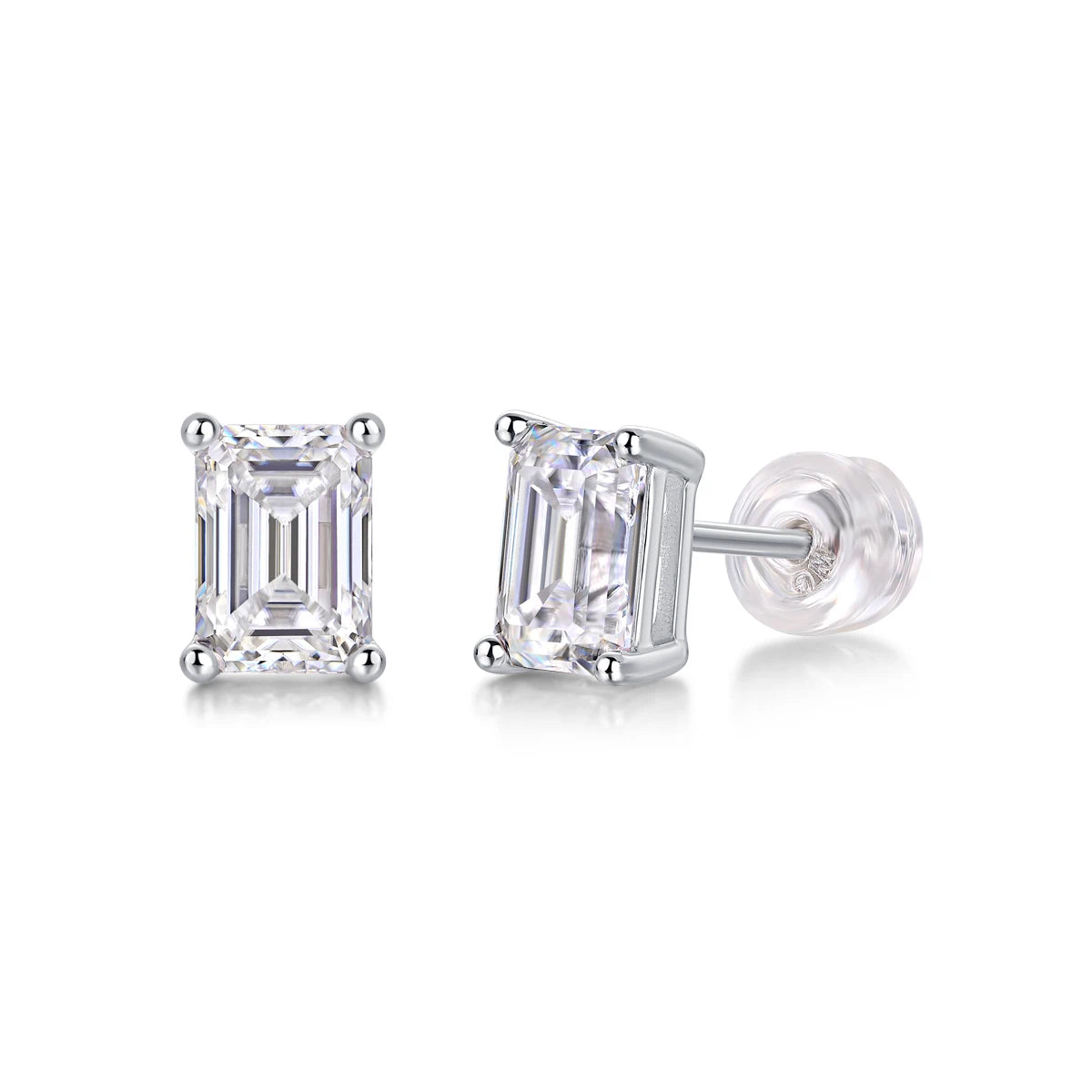 Moissanite Stud Earrings – Classic 4-Prong Sparkle