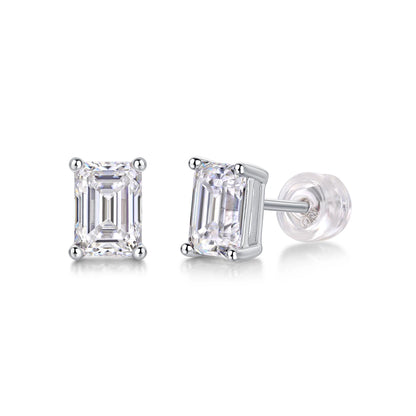 Moissanite Stud Earrings – Classic 4-Prong Sparkle