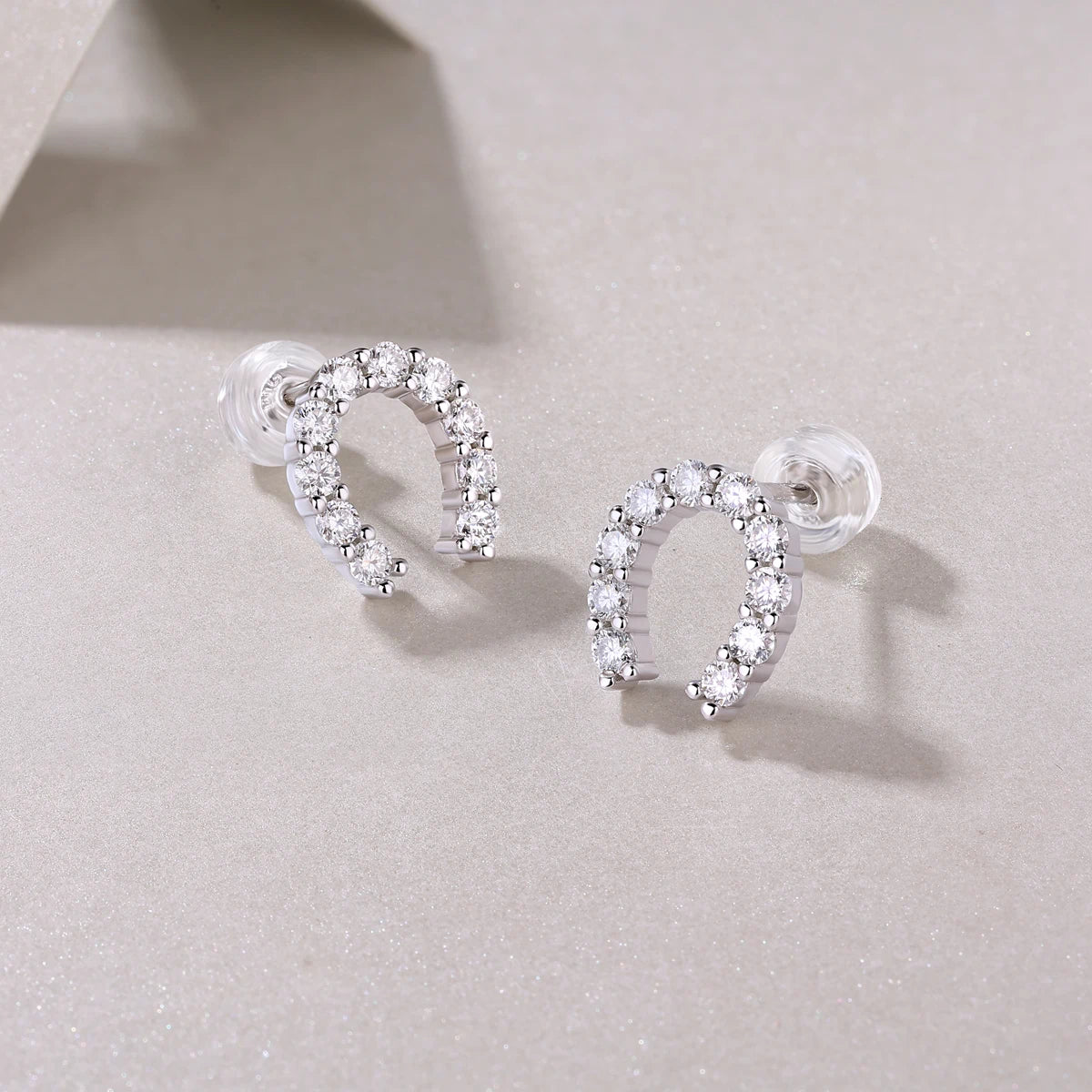 Moissanite Happiness Stud Earrings – Elegant Everyday Sparkle