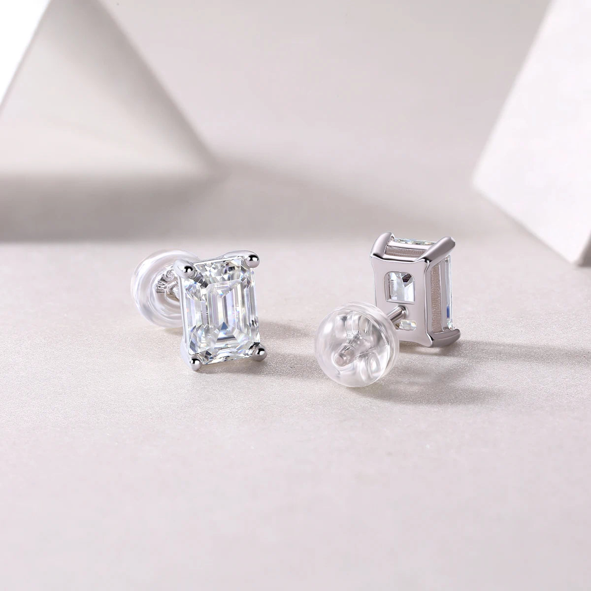 Moissanite Stud Earrings – Classic 4-Prong Sparkle