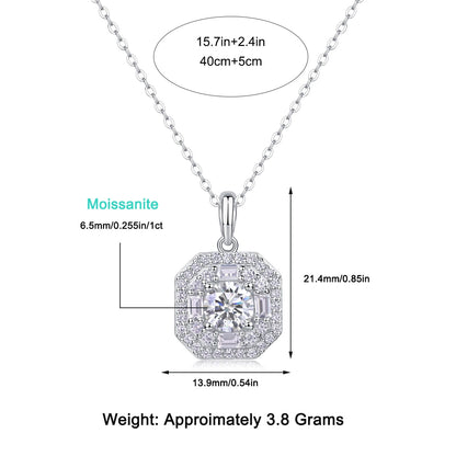 Moissanite Mini Cube Pendant Necklace – Chic Geometric Sparkle