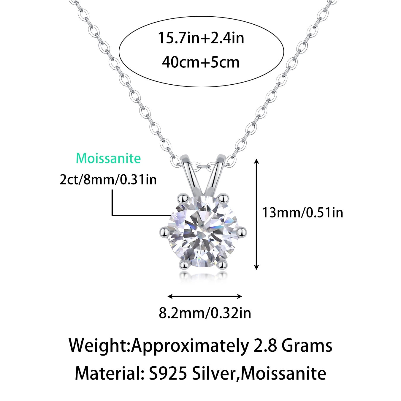 Romantic Moissanite Pendant – Elegant & Minimalist