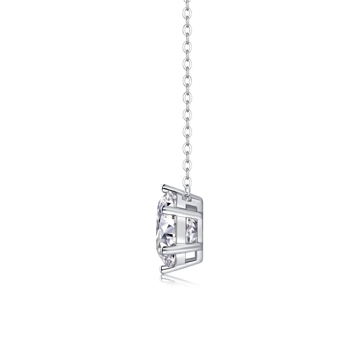 Afternoon Rose Moissanite Pendant – Sparkling Elegant Necklace