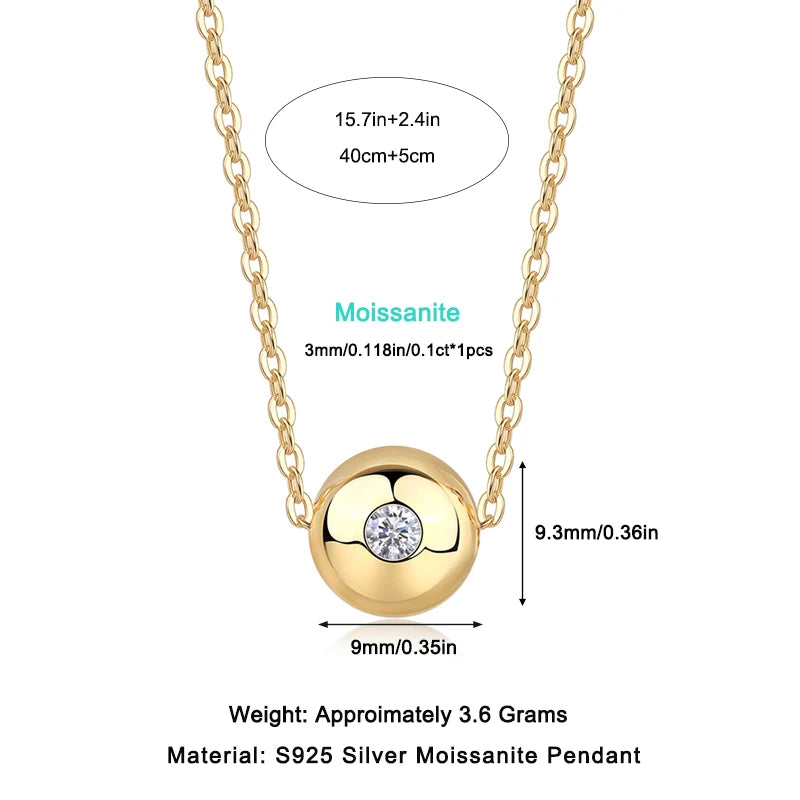 Moissanite Pendant Necklace – Luck in Motion