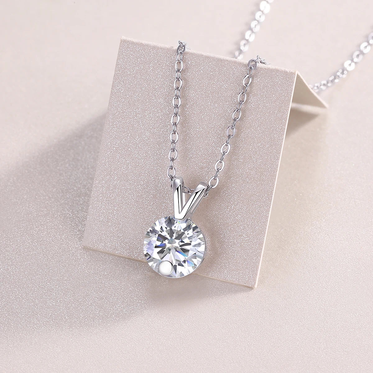 Sparkling V Moissanite Necklace – Elegant & Modern
