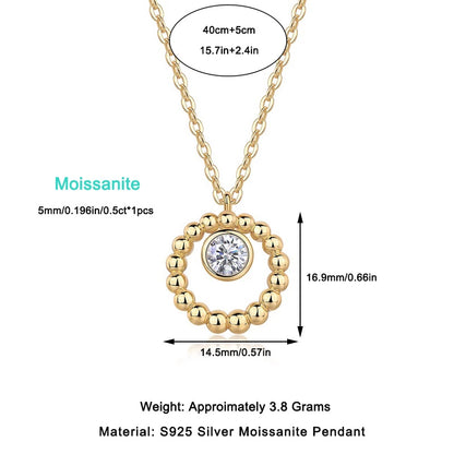 Luminous Moon Moissanite Pendant – Timeless Elegance